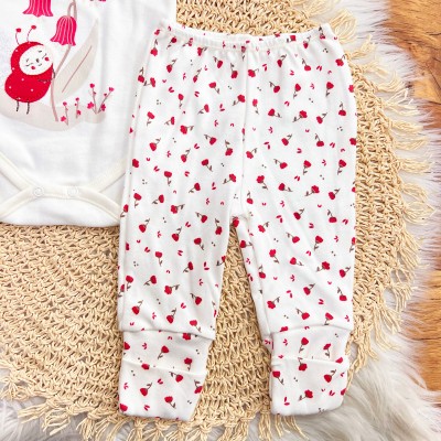  CONJ. DE MALHA 3 PEÇAS - Joaninha - Off White e Vermelho